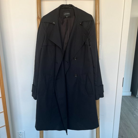 Club Monaco Double-Breasted Navy Trench (S/P) - Missing Belt - Picture 3 of 4